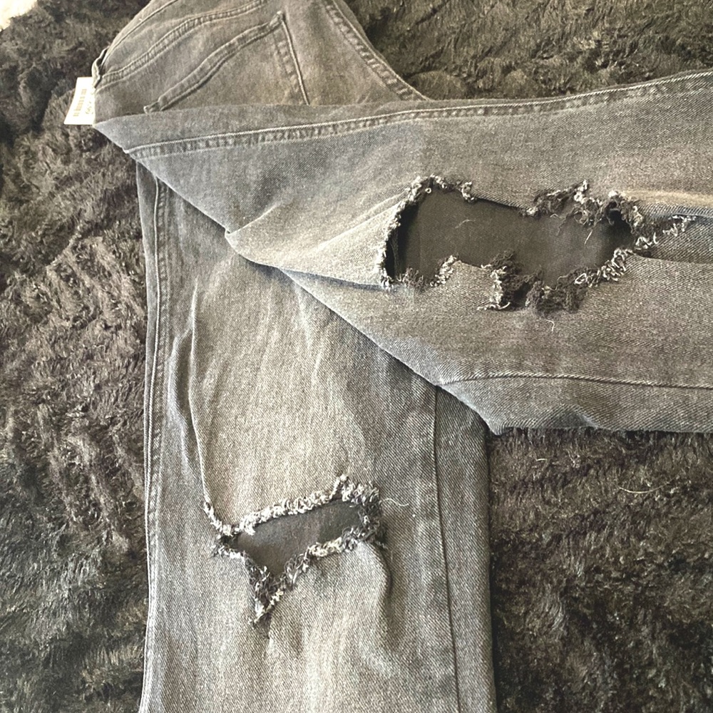 Black straight leg jeans